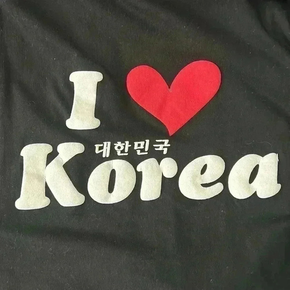 Unisex I❤️ Korea T-shirts  size XL in Black - Picture 3 of 3